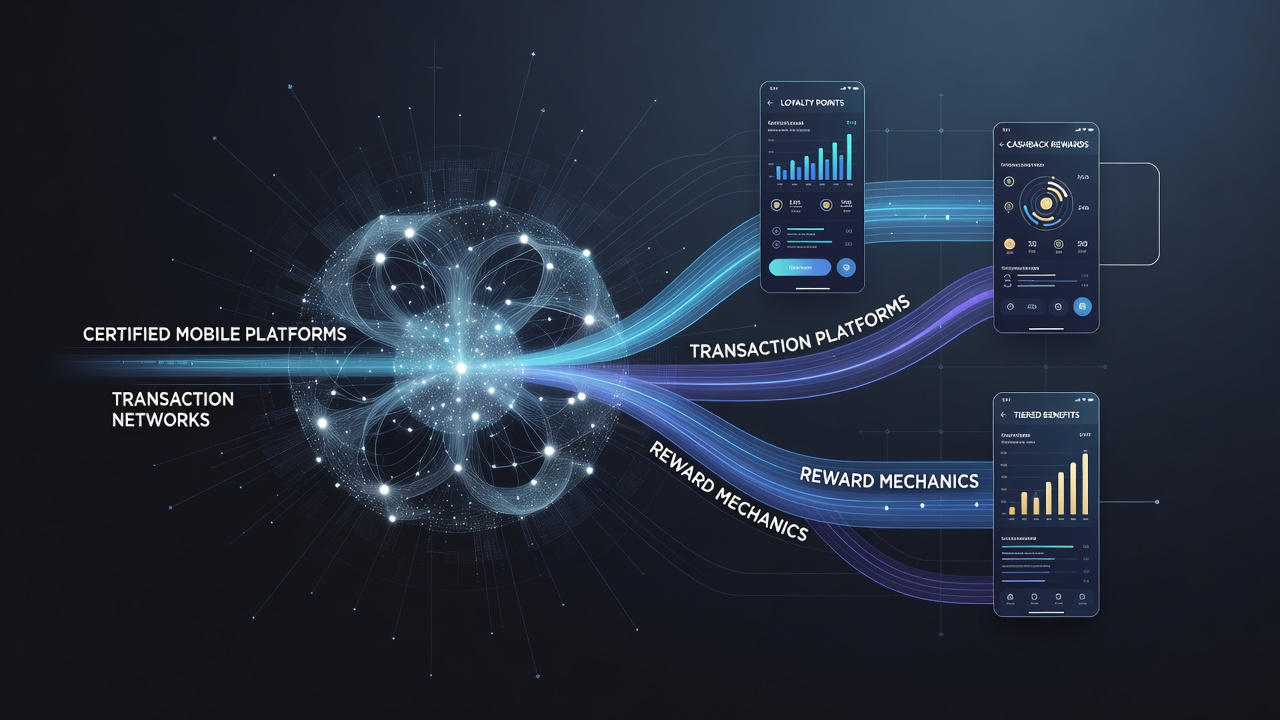 Darstellung von Transaktionsnetzwerken und Belohnungsmechanismen auf mobilen Plattformen