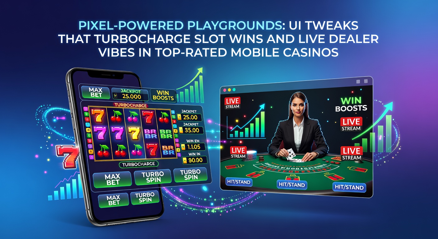 Screenshot eines hochauflösenden Mobile-Casino-Interfaces mit leuchtenden Slot-Maschinen und einem Live-Dealer-Tisch im Hintergrund, das die nahtlose Touch-Bedienung hervorhebt