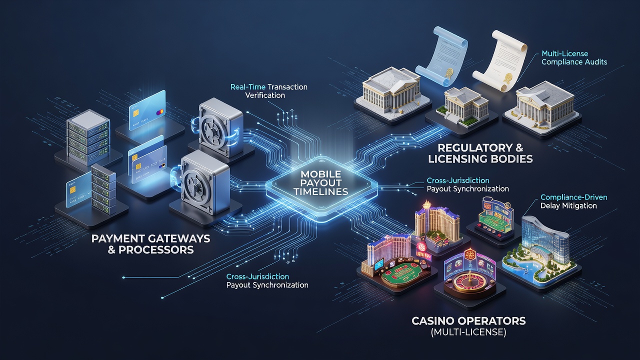 Illustration zu Auszahlungsprozessen und Provider-Allianzen in mobilen Casinos